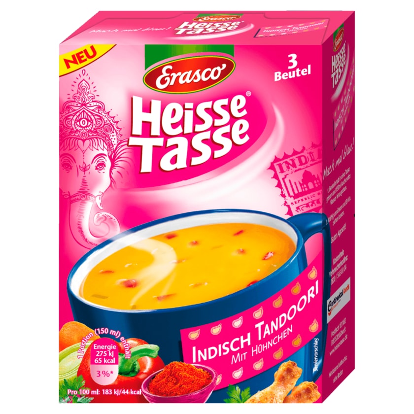 Erasco Heisse Tasse Indisch Tandoori mit Hühnchen 43,5g